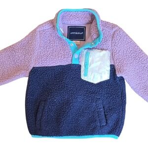 Andy & Evan Toddler Girls‎ Quarter Zip Fleece Jacket Purple Blue - Size 2T